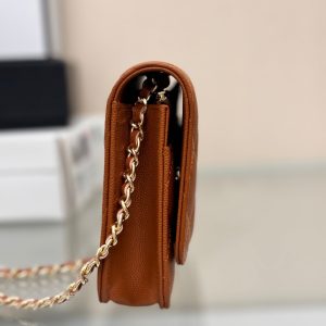 WOC 19CM ORANGE CAVIAR GOLD HARDWARE