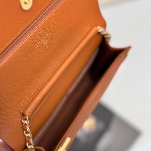 WOC 19CM ORANGE CAVIAR GOLD HARDWARE