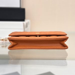 WOC 19CM ORANGE CAVIAR GOLD HARDWARE