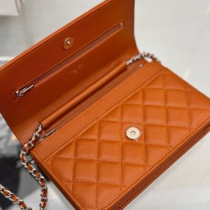 WOC 19CM ORANGE CAVIAR SILVER HARDWARE