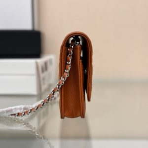 WOC 19CM ORANGE CAVIAR SILVER HARDWARE