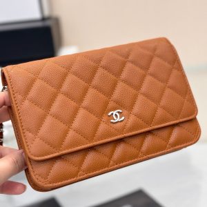 WOC 19CM ORANGE CAVIAR SILVER HARDWARE