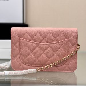 WOC 19CM LIGHT PINK CAVIAR GOLD HARDWARE