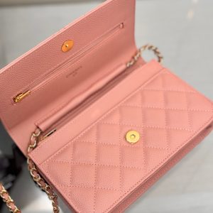 WOC 19CM LIGHT PINK CAVIAR GOLD HARDWARE