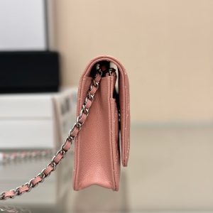 WOC 19CM LIGHT PINK CAVIAR SILVER HARDWARE