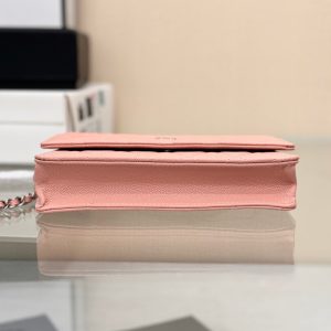 WOC 19CM LIGHT PINK CAVIAR SILVER HARDWARE