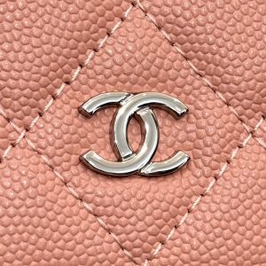 WOC 19CM LIGHT PINK CAVIAR SILVER HARDWARE