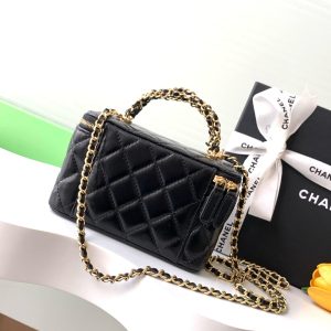 CC Vanity Case 17cm Black Leather Gold Hardware 238495