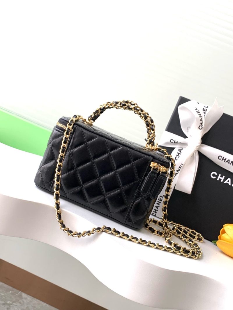 CC Vanity Case 17cm Black Leather Gold Hardware 238495