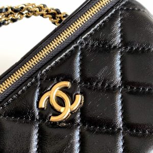 CC Vanity Case 17cm Black Leather Gold Hardware 238495