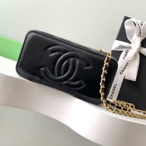 CC Vanity Case 17cm Black Leather Gold Hardware 238495