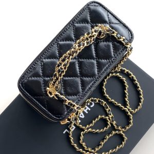 CC Vanity Case 17cm Black Leather Gold Hardware 238495