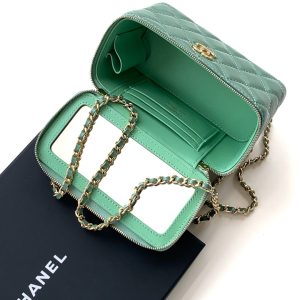 img_ecb71349_20241226_i1735186086967_323_0_7.jpg_1 CC Vanity Case 17cm Jungle Green Leather Gold Hardware 238497