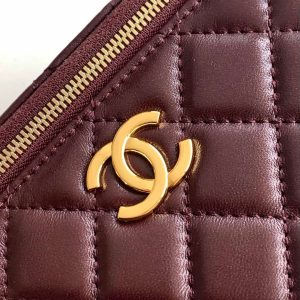 CC Vanity Case 17cm Burgundy Leather Gold Hardware 238499