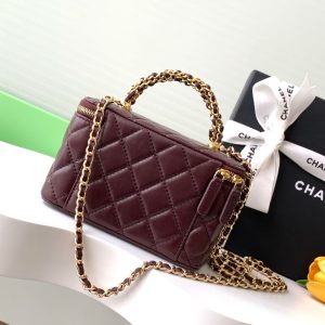 CC Vanity Case 17cm Burgundy Leather Gold Hardware 238499