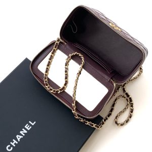 CC Vanity Case 17cm Burgundy Leather Gold Hardware 238499