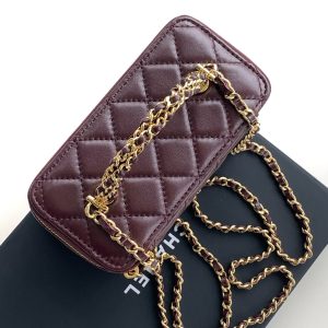 CC Vanity Case 17cm Burgundy Leather Gold Hardware 238499