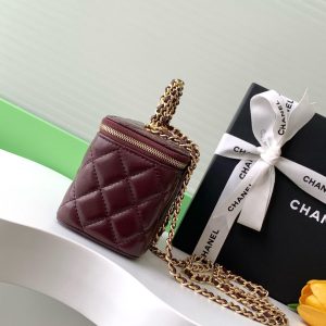 CC Vanity Case 17cm Burgundy Leather Gold Hardware 238499