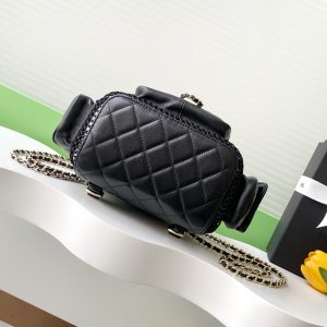 cc 25S Backpack 25cm Black Mesh Calfskin