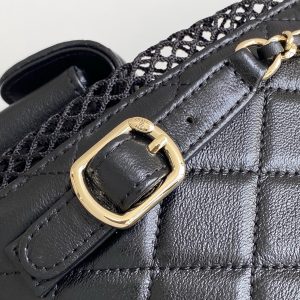 cc 25S Backpack 25cm Black Mesh Calfskin