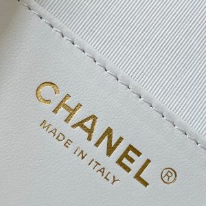 cc 25S Backpack 25cm White Mesh Calfskin