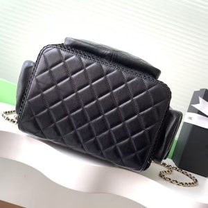 cc 25S Backpack 31cm Black Mesh Calfskin