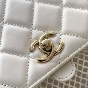 cc 25S Backpack 31cm White Mesh Calfskin