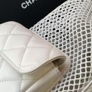 cc 25S Backpack 31cm White Mesh Calfskin
