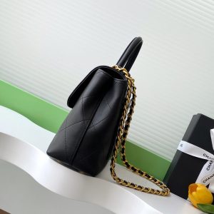 img_ecb71349_20250513_i1747107294153_4250_0_1_jpg_6a7a82b5-0021-4372-8381-65978ddb1e35 cc 25S Vintage Flap Bag 28cm Top Handle Black Calfskin