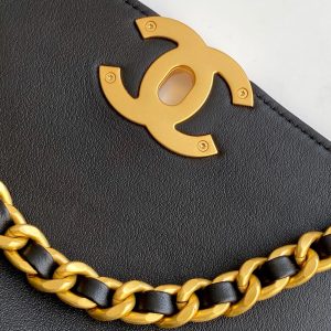 img_ecb71349_20250513_i1747107295319_4823_0_6_jpg_66b354ba-1835-467e-b44d-23bc16071113 cc 25S Vintage Flap Bag 28cm Top Handle Black Calfskin