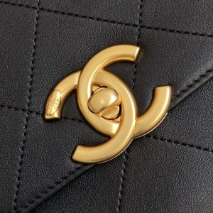 img_ecb71349_20250513_i1747107295669_4520_0_4_jpg_522a6b21-1409-45bd-a76b-8191fa575f9b cc 25S Vintage Flap Bag 28cm Top Handle Black Calfskin