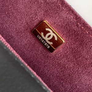 cc 25S Vintage Flap Bag 33cm Top Handle Black Calfskin