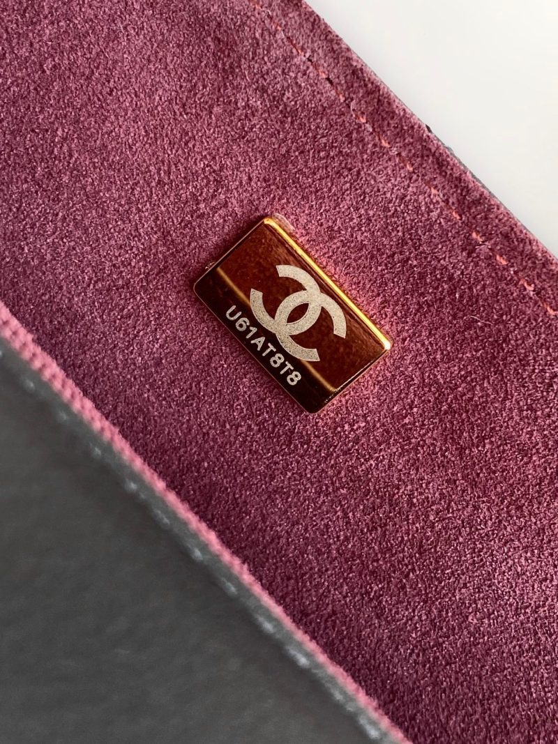 cc 25S Vintage Flap Bag 33cm Top Handle Black Calfskin