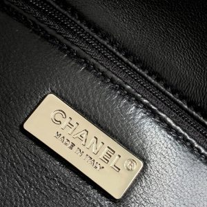 cc 25S Flap Bag 21cm Black Silver Sequin Calfskin