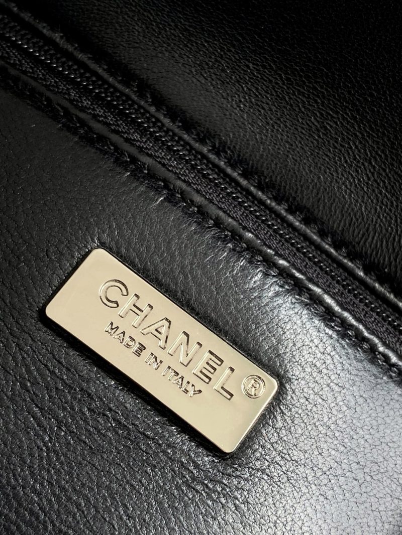 cc 25S Flap Bag 21cm Black Silver Sequin Calfskin