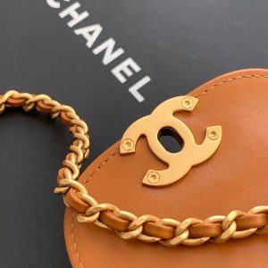 Chanel 2025 Kelly Bag 19cm Vibrant Orange Sequin Leather 319628