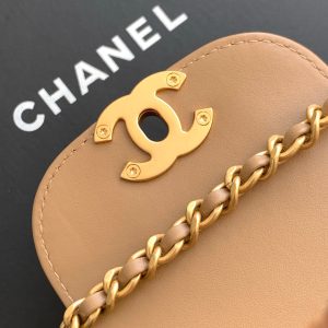 Chanel 2025 Kelly Bag 19cm Pinkish-brown Sequin Leather 319629
