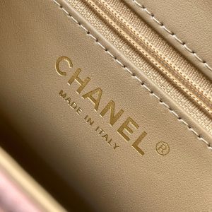 Chanel 2025 Kelly Bag 19cm Pinkish-brown Sequin Leather 319629