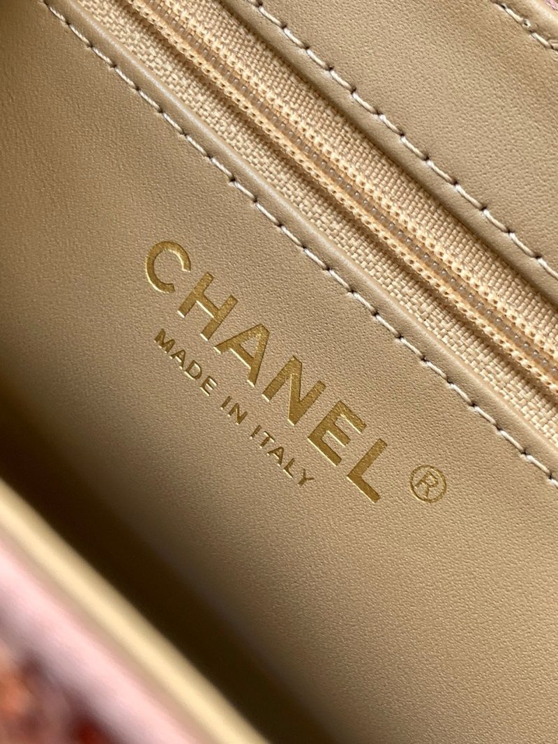Chanel 2025 Kelly Bag 19cm Pinkish-brown Sequin Leather 319629