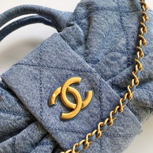 CC 25K Mini Bow Bag 26cm Blue Denim