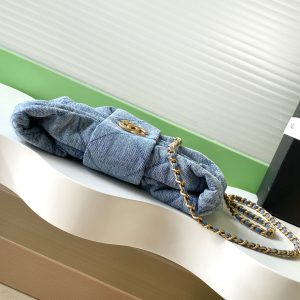 CC 25K Mini Bow Bag 26cm Blue Denim