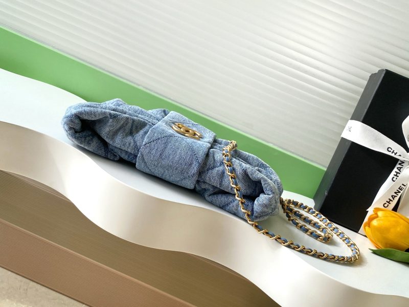 CC 25K Mini Bow Bag 26cm Blue Denim