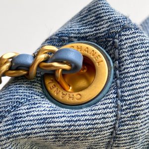 CC 25K Mini Bow Bag 26cm Blue Denim