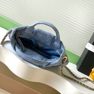 CC 25K Mini Bow Bag 26cm Blue Denim