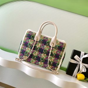 CC 2025 Bag Multicolor Tweed Fabric Leather