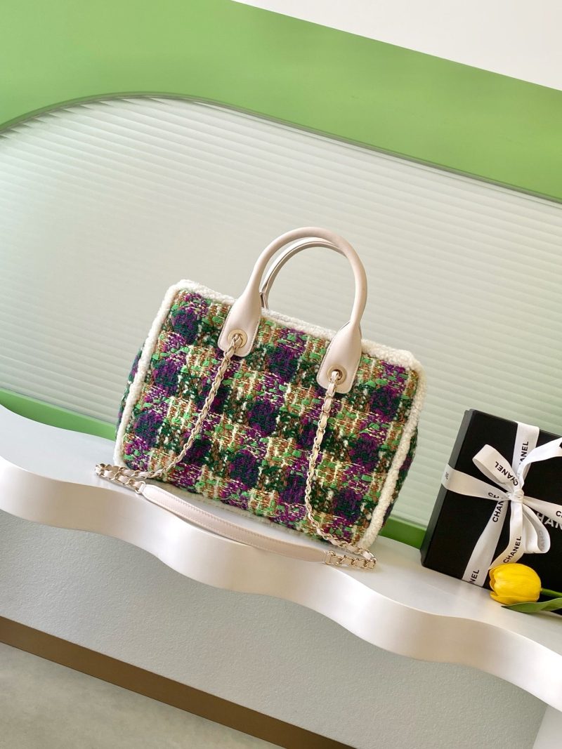 CC 2025 Bag Multicolor Tweed Fabric Leather