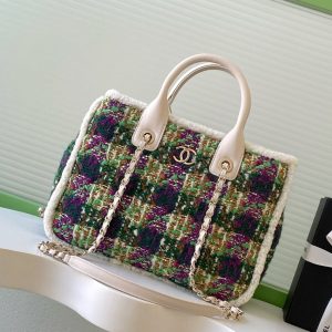 CC 2025 Bag Multicolor Tweed Fabric Leather