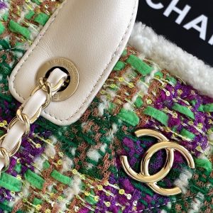 CC 2025 Bag Multicolor Tweed Fabric Leather