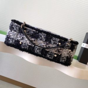 img_ecb71349_20251124_i1763972591120_6738_0_3_jpg CC 2025 Bag Black Tweed Fabric Leather