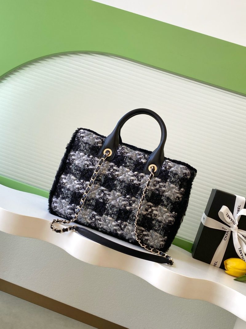 img_ecb71349_20251124_i1763972591124_3801_0_2_jpg CC 2025 Bag Black Tweed Fabric Leather